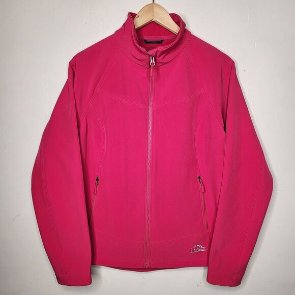LL Bean Pathfinder Softshell Jacket Pink Womens Small Athletic Gorpcore Zip Up - Picture 14 of 15